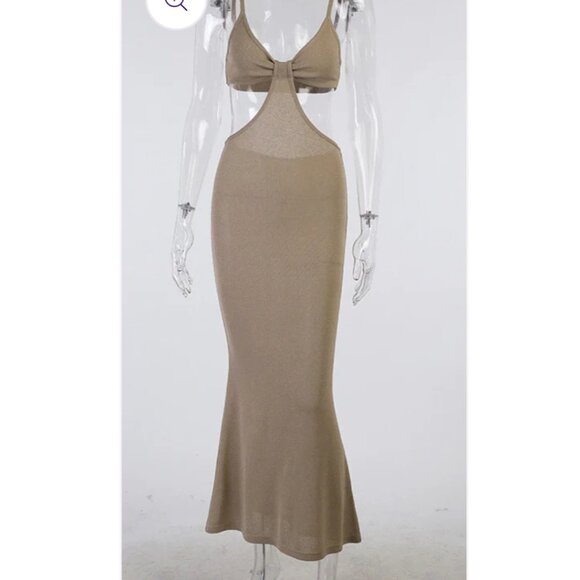 Bodycon Sexy Strappy Triangle Top Maxi Dress - Picture 14 of 15